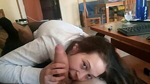 Latina Neighbor Sucks Cock And Swallows Cum