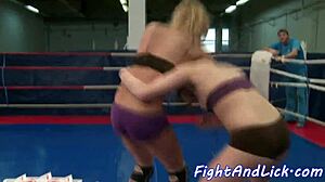 Busty Lesbian Babes Wrestle And Fight With Cunilingus Muff Diving Shaved Pussy Glamour European Redhead.