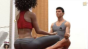 Gorgeous Gina Touches Pussy Through Yoga Pants