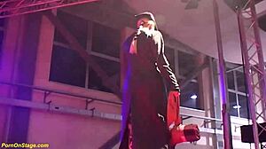 Public lesbian milf striptease