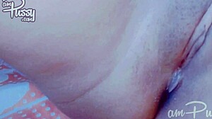 Amateur asian girlfriend shows close-up pussy fingering masturbation