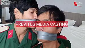 Police and Soldier Tricked Into Steamy Gay Sex During Casting Session