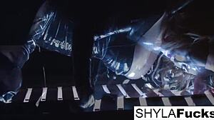 Blonde Pornstar Shyla Stylez Smokes While Fetish Solo Play