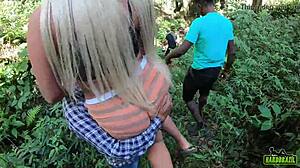 wanessa boyer climbing outdoors with tight shorts wedged in her big brazilian ass