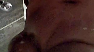 Mom relaxes in the bathroom