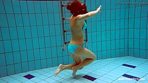 Big Tits Petite 18+ Babe Deniska Swimming Naked in the Pool. Watch Her Tight Pussy Underwater!