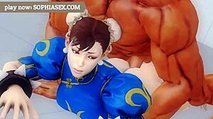 Anime fighters engage in a naked battle scene