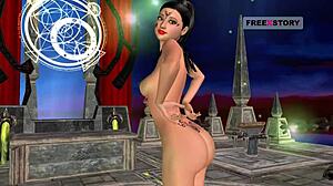 Animated 3D Cartoon Shows Indian Teen Posing Seductively in Various Positions!