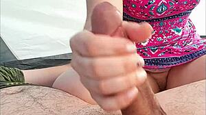 Watch Me Eat My Girlfriend in the Tent? She's Moaning on My Dick!