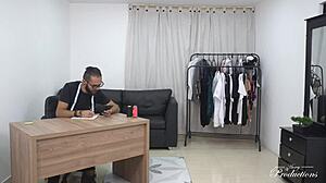 My friend recommended the neighborhood gay dressmaker with a giant cock. I experienced deepthroat, ass worship, and creampie in a humiliating session.