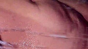 Mom relaxes in the bathroom