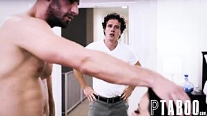 I see my stepfather interacting with Whitney Wright in a family setting