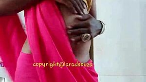I admire Lara Dsouza's sexy crossdresser style in saree