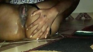 Eggplant in my ass makes me squirt, floor's soaked! 🍆💦