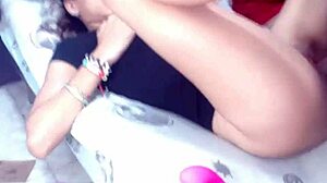 Teen amateurs Lily Star and Elena Cruz perform blowjob on big cock in webcam show