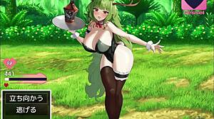 Hentai femdom game play featuring monster characters in anime hentai style, find the game link by searching for ドリビレ on google