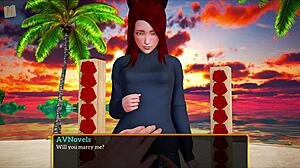 My new family plays a fun game at home with everyone.