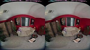 This sexy columbian babe fucks her ass with a toy in vr