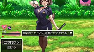 Hentai femdom game play featuring monster characters in anime hentai style, find the game link by searching for ドリビレ on google