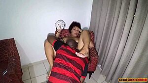 Wife explores curiosity with friend while husband watches