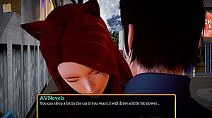 My new family plays a fun game at home with everyone.