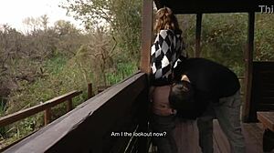 petite horny teen screams during outdoor fuck with roommate