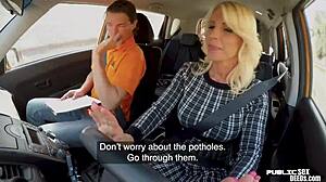 Busty milf, i-i'm riding the driving instructor's cock publicly!