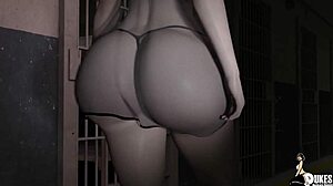 A Warden's Curvy Big Booty Wife Uses Her Huge Tits and Ass to Calm Prison Riots