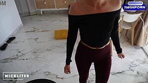 The Pizza Girl Eats Pizza Then Sucks My Cock After Trying To Run Away