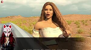 Milf in cosplay skirt upskirt outdoors.