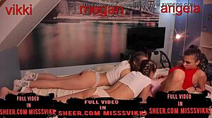 three girls filming in room