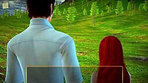 My new family explores the game world together.