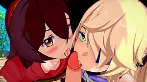 Genshin Impact - Two Archer Girls in Uncensored 3D Hentai 4K 60FPS