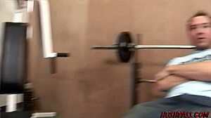 Oh wow, first timer Alexia goes wild with blowjobs and fingering in the home gym!