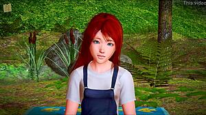 My new family explores the game world together.