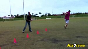 Watch this blonde milf get fucked hard on the basketball court.