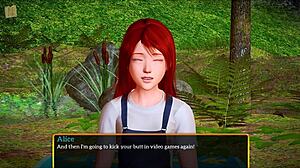 My new family explores the game world together.