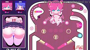 elf girl plays pinball and gets horny in this hentai anime part 1