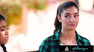 Girlsway - College Bffs Emily Willis & Ember Snow Hard Fuck To Break Their Curse Before Graduation