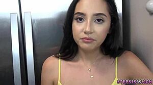 hey, this brunette teen in white stockings is hardcore with my annoying stepbro