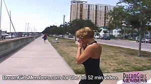 gigantic tits on mindy stripping naked in public