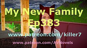 My new family explores the game world together.