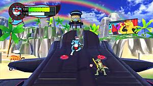 Oh so hero gay hentai game pornplay ep 8 endless cumshot with our friend hot footjob on the beach