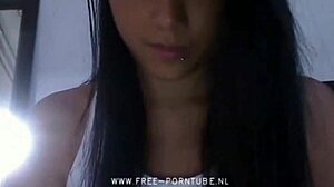 Watch cute brunette masturbating on webcam, teasing seductively.