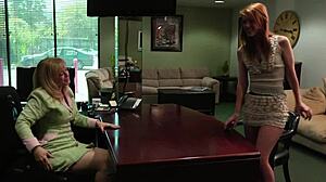 i can't stop licking this cute redhead girl's pussy with my mature cougar skills