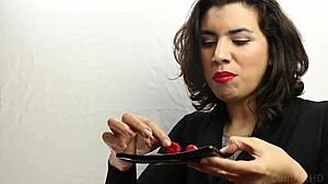 Cfnm Handjob with Cum on Candy Berries and Food Plate