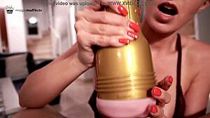 Pushing limits with POV handjob and fleshlight