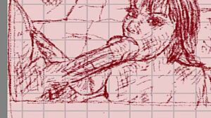 Drawing milf blowjob with dark big dick hentai for you