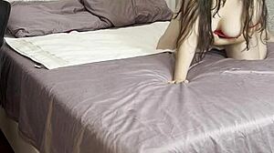 Watch chubby chinese model cindy wong play with fluffy tail plug and big green vibrator for intense anal orgasm