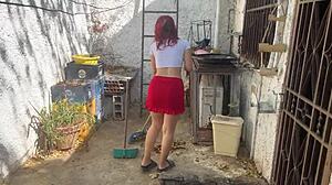 i got home and saw my stepdaughter washing in a skirt. couldn't resist her big ass and went for anal!